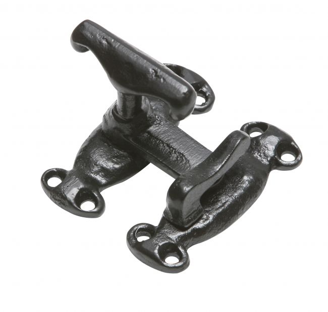 Antique Black Iron Latch Window Fastener - Supplied With Hook Plate