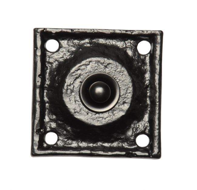 Antique Black Iron Square Design Front Door Bell Push
