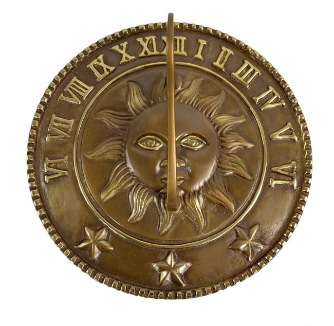 Antique Brass "Sunshine & Starlight" Sundial - 225mm