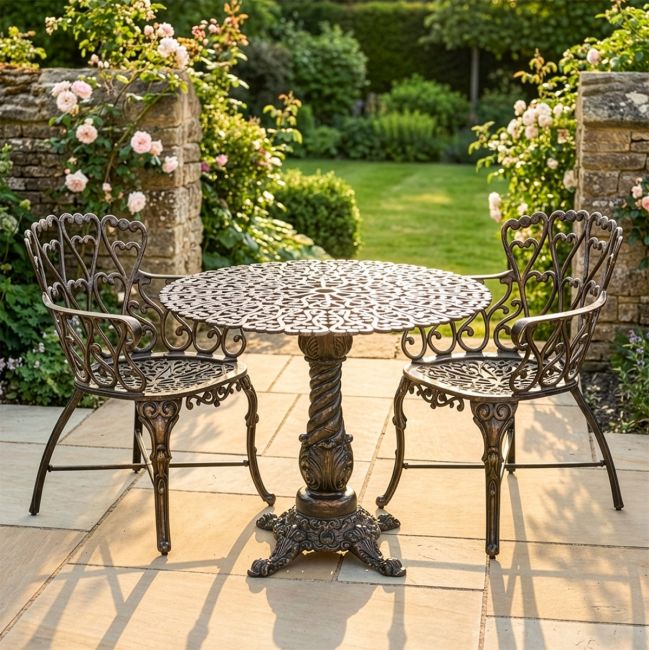 Antique Bronze "Royal Ascott" Two Seater Bistro Set digital illustration