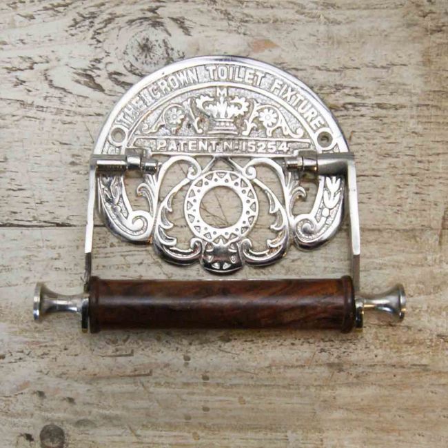 Antique Chrome "Crown" Toilet Roll Holder Antique Chrome "Crown" Toilet Roll Holder