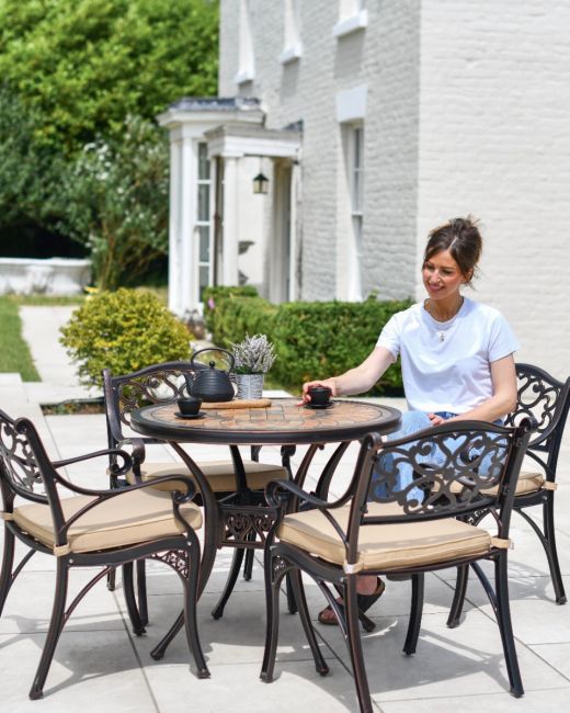 Antique Bronze "Summerworth " Dining Set in Situ Antique Bronze "Summerworth " Dining Set in Situ