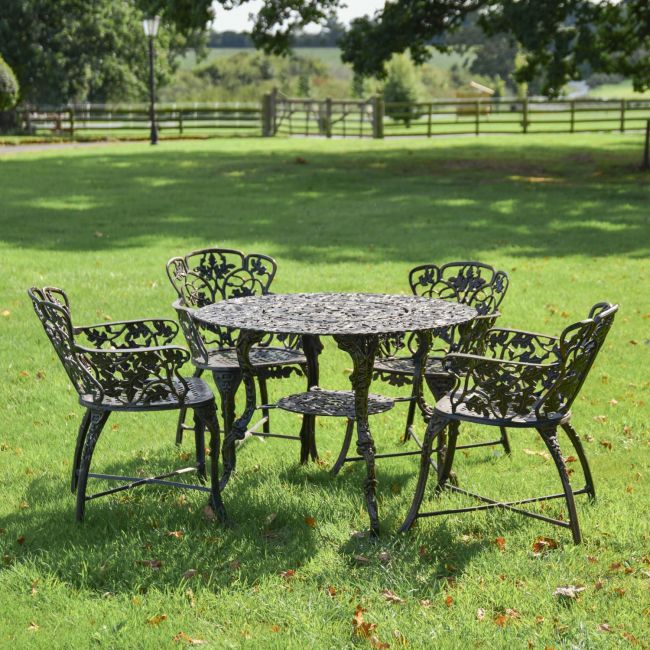 Antique Gold "Autumn Fall" Four Seater Dining Set