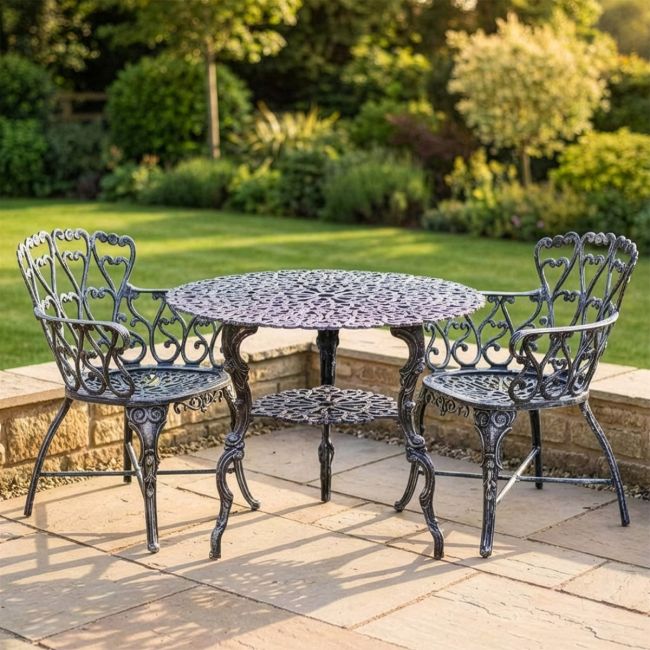 Antique Silver "Ascott" Two Seater Bistro Set digital illustration