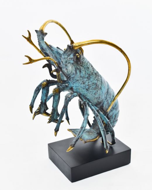 Aurelian Sentry Lobster Sculpture in Cast Brass 
