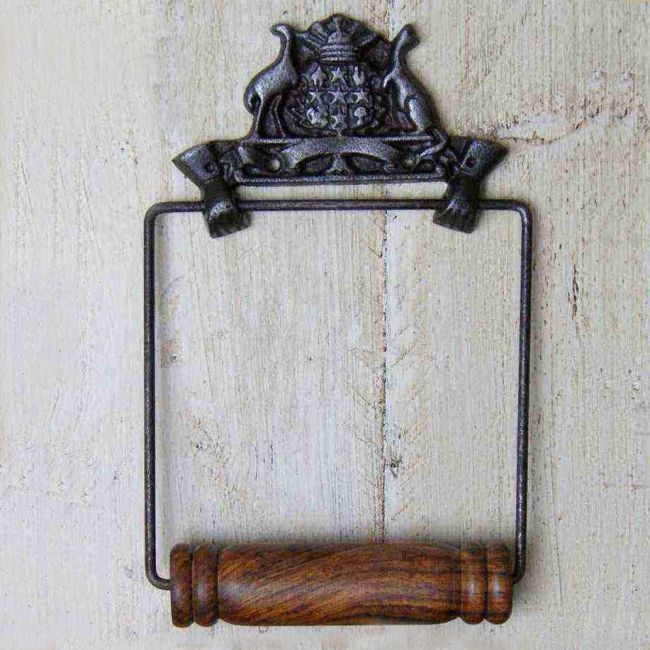 Australian Coat of Arms Iron Toilet Roll Holder Australian Coat of Arms Iron Toilet Roll Holder