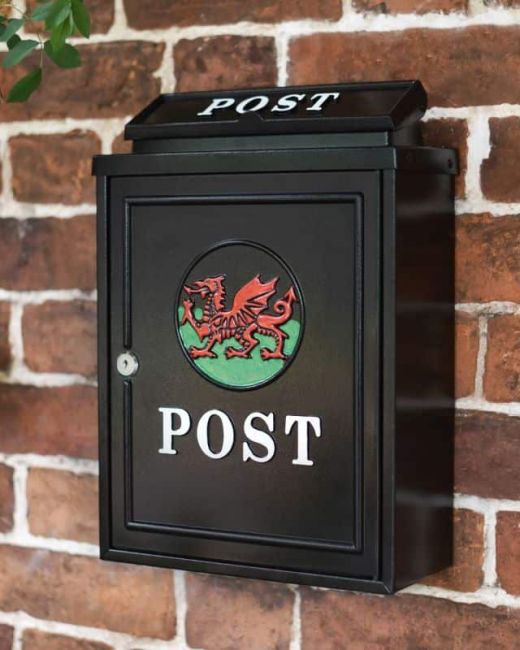 Hand Painted Welsh Dragon Wall Mounted Post Box Hand Painted Welsh Dragon Wall Mounted Post Box