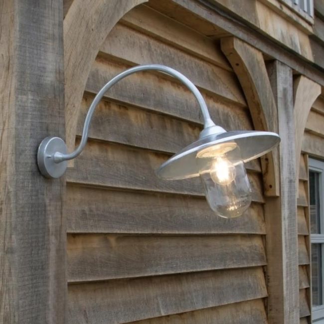 Silver Arched Swan Neck Barn Light Silver Arched Swan Neck Barn Light