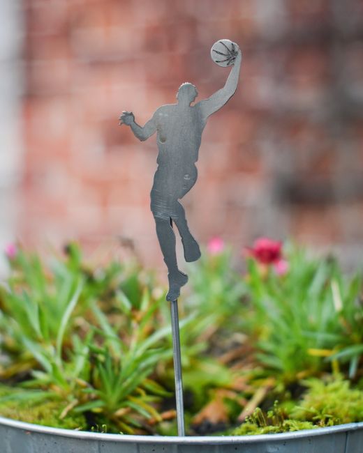 Basketball Player Artistic Plant Pot Spike - Set of Two Natural