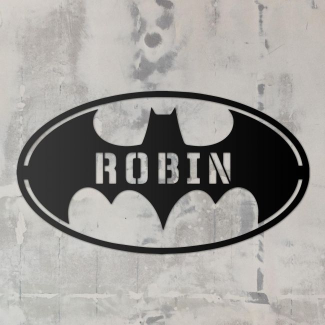 "Batman" Personalised Wall Art on a Rustic Wall "Batman" Personalised Wall Art on a Rustic Wall