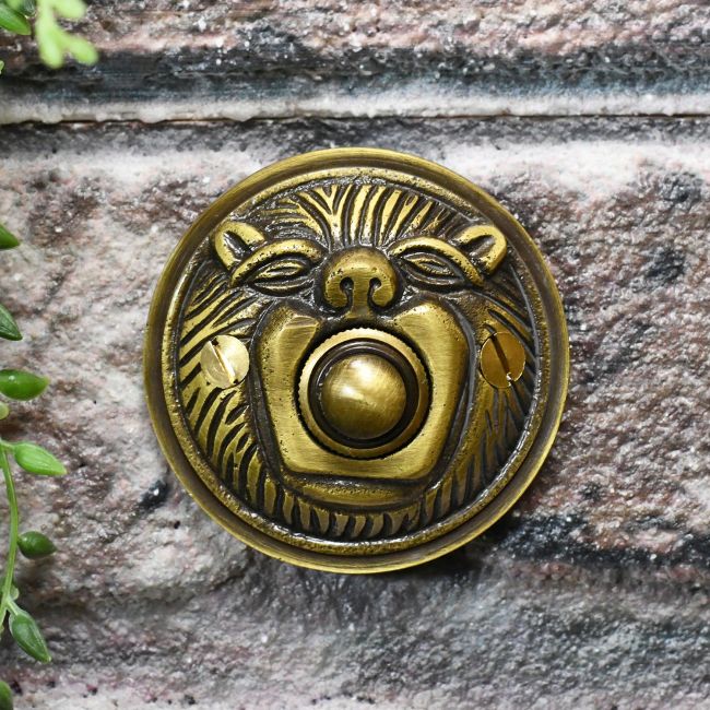 Antique Brass Lion face door bell Antique Brass Lion face door bell