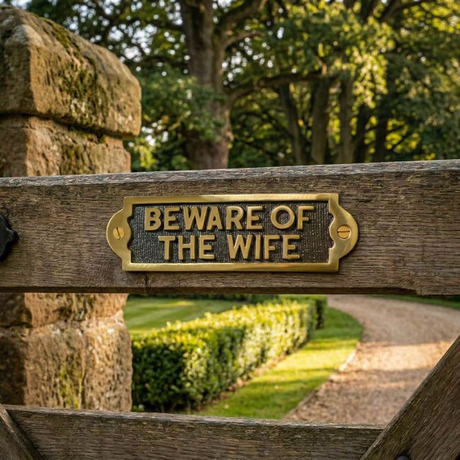 Be Aware of the wife - Gate sign Digital Illustration