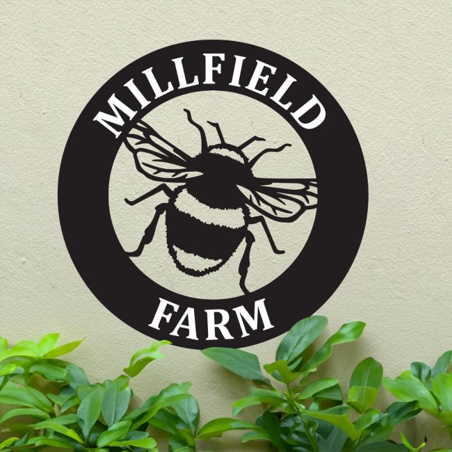 Steel Bumblebee House Name Sign