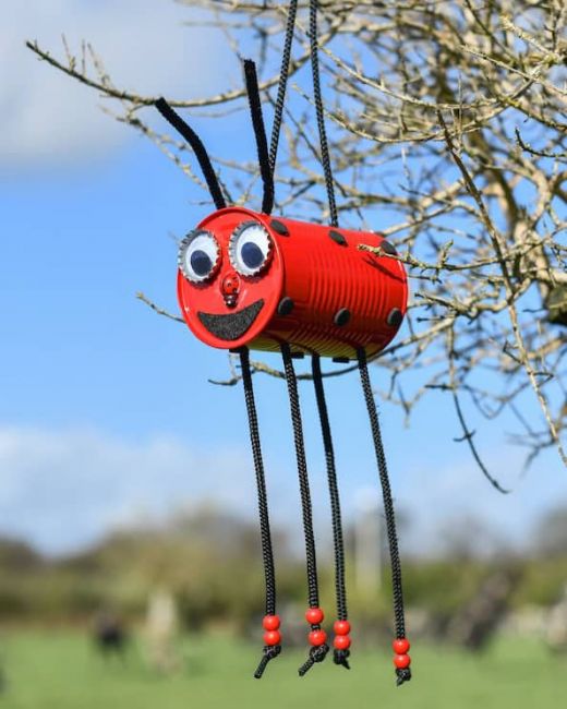 Recycled Metal Bee Hotel Garden Decoration - Red Recycled Metal Bee Hotel Garden Decoration - Red