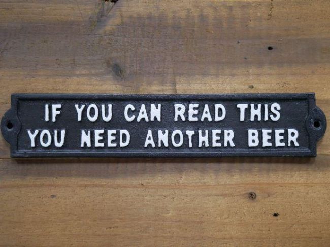 Humorous Beer Iron Sign in Black Humorous Beer Iron Sign in Black