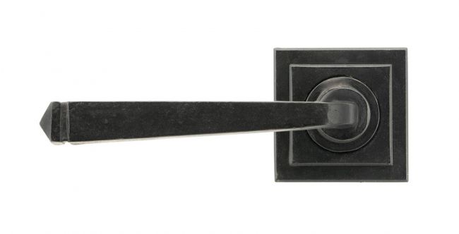 Beeswax Unsprung Lever Door Handle on Square Rose