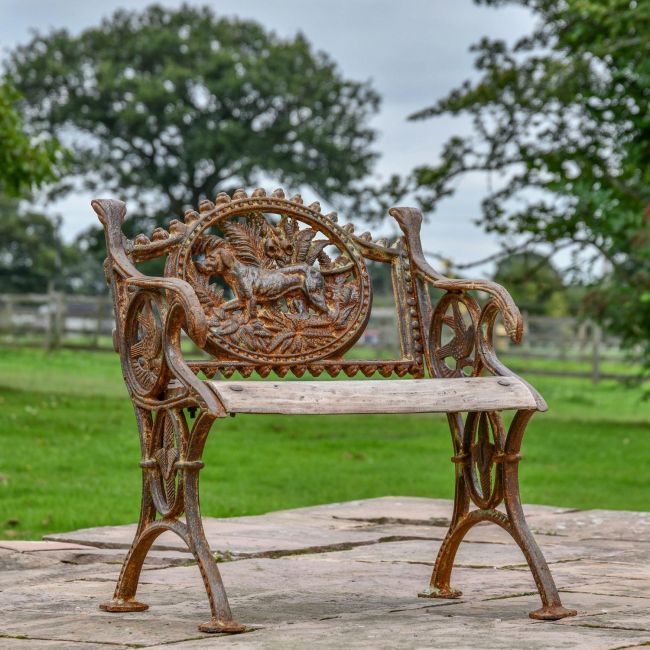 Rustic Cast Iron "Dog" Single Seater Bench Rustic Cast Iron "Dog" Single Seater Bench