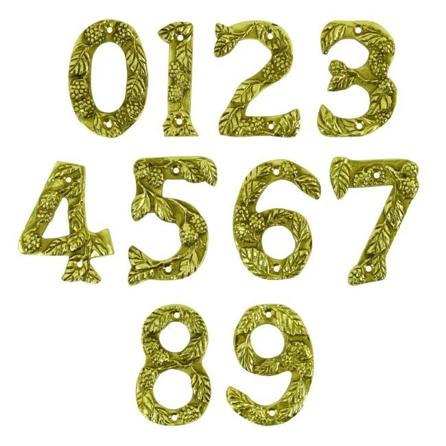 Berry & Leaf Polished Brass Numbers Berry & Leaf Polished Brass Numbers