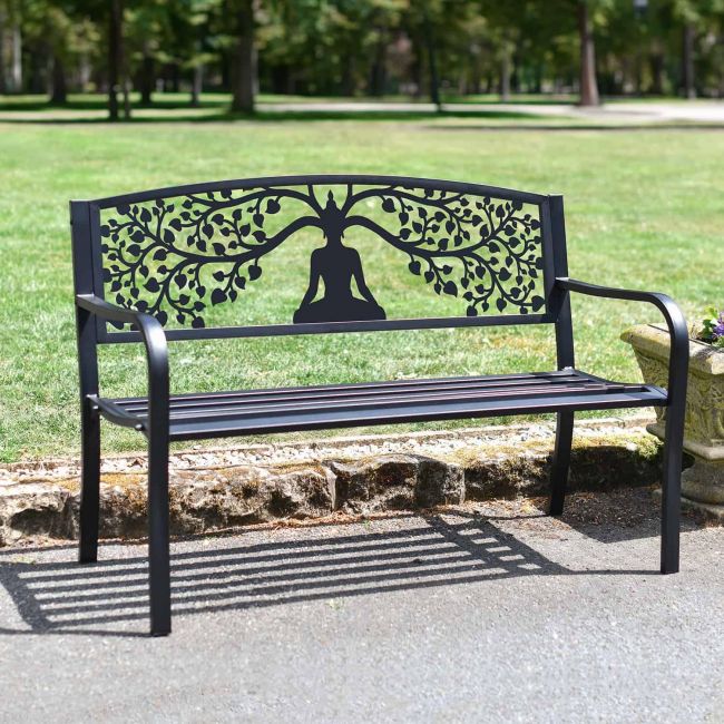Family Name Iron Bench in the Garden Family Name Iron Bench in the Garden