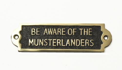 Brass Be Aware of the Dog Sign - Munsterlanders Brass Be Aware of the Dog Sign - Munsterlanders