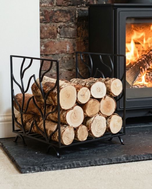 "Attingham" Leaf Style Log Rack in Situ "Attingham" Leaf Style Log Rack in Situ
