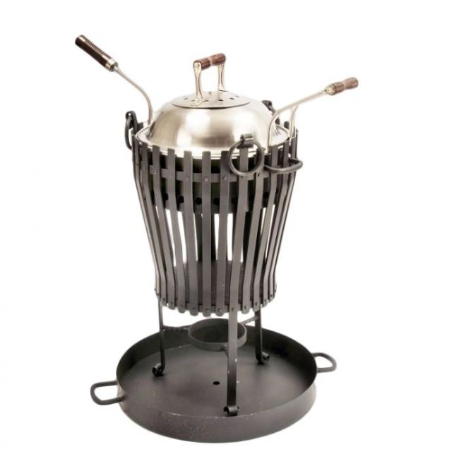 "Deluxe Vulcan" Black Stainless Steel Log burner & BBQ with Stainless Steel Lid "Deluxe Vulcan" Black Stainless Steel Log burner & BBQ with Stainless Steel Lid