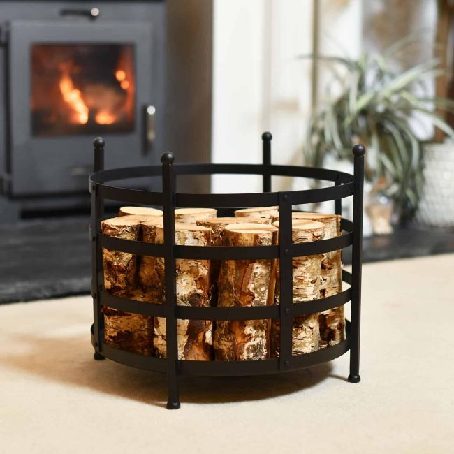 Black "Basket" Log Holder Black "Basket" Log Holder