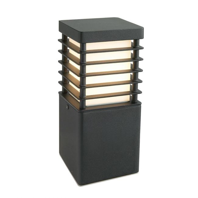 Black "Fleetwood" Steel Square Based Bollard Light - 26cm Black "Fleetwood" Steel Square Based Bollard Light - 26cm