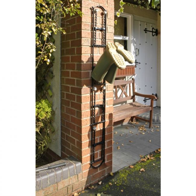 Rotherfield Black 4 Pair Wall Mounted Boot Rack Rotherfield Black 4 Pair Wall Mounted Boot Rack