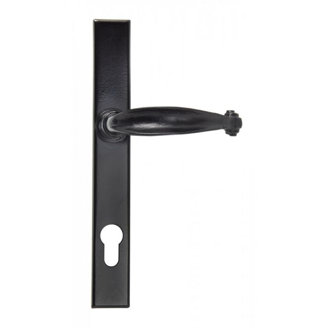 Black "Alessano" Farmhouse Slim Sprung Espagnolette Lock Set