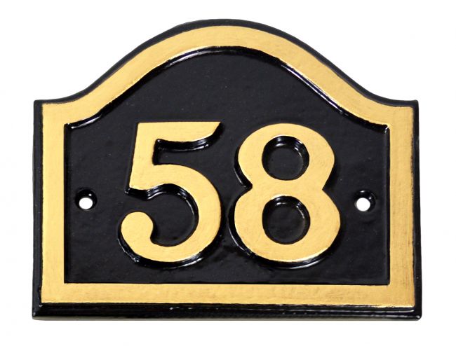 Black & Gold Painted Arched Number Sign Black & Gold Painted Arched Number Sign