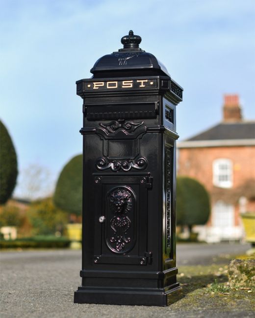 Deluxe Black Camden Free Standing Post Box Deluxe Black Camden Free Standing Post Box