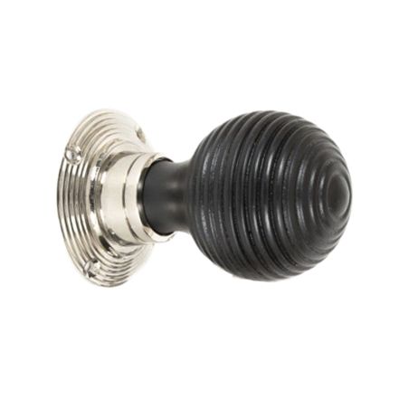 Black & Polished Nickel Spiral Wooden Door Knob Set Black & Polished Nickel Spiral Wooden Door Knob Set