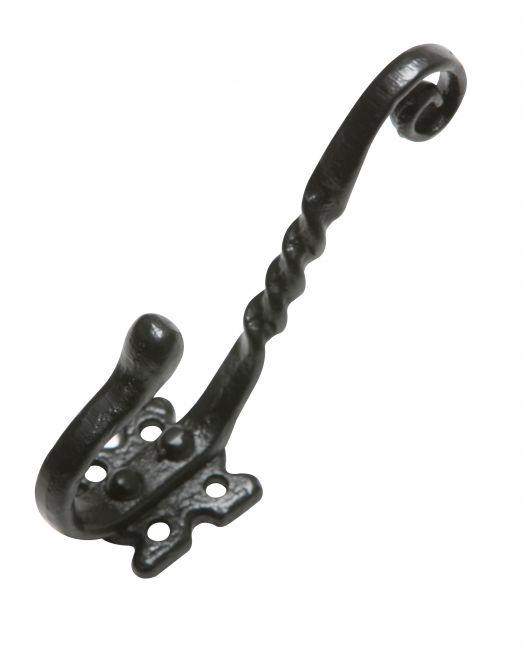 Black Antique Iron Monkey Tail Twist Design Wall Coat and Hat Hook Black Antique Iron Monkey Tail Twist Design Wall Coat and Hat Hook