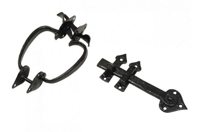 Black Antique Malleable Thumb Latch Set