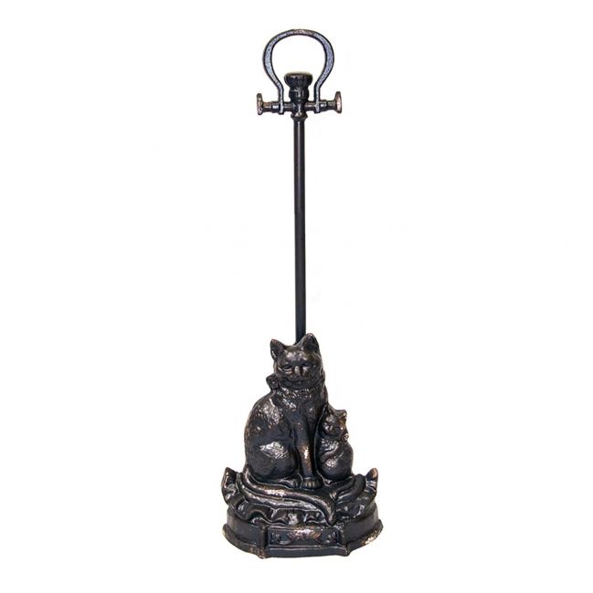 Cast Iron Cat Door Stop Finished in Black Cast Iron Cat Door Stop Finished in Black