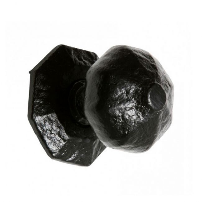 Black Cast Iron Octagonal Centre Door Knob Black Cast Iron Octagonal Centre Door Knob
