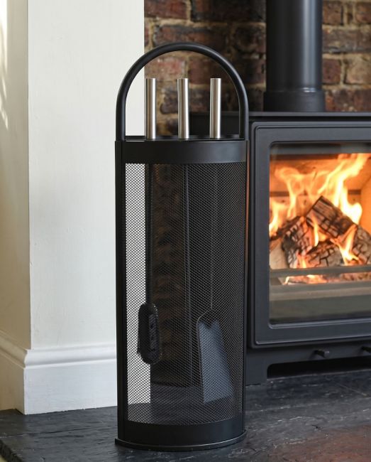 Black Contemporary Arched Three-Piece Companion Set