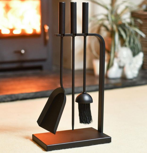 Contemporary Brushed Steel Companion Set In Situ Contemporary Brushed Steel Companion Set In Situ