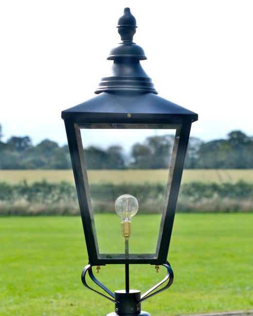 Vintage Lamp Post 90cm Black Victorian Street Lamp – Outdoor Garden Wall Light, Copper Top