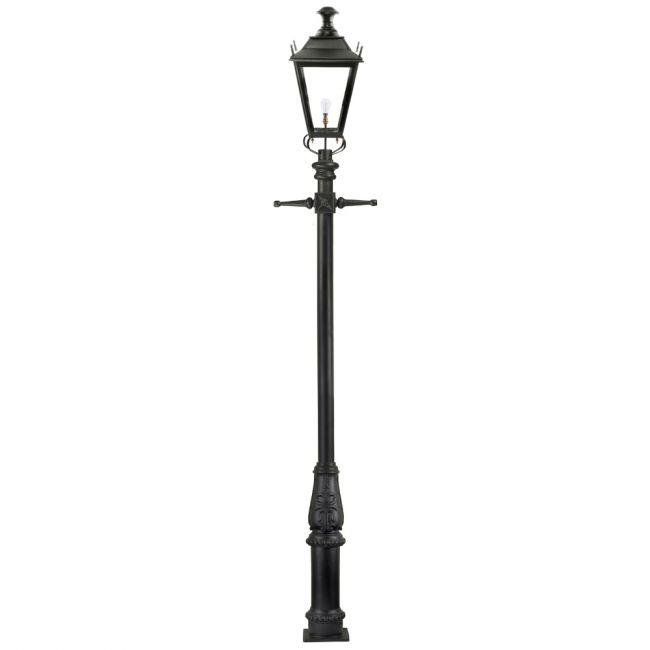 Black Dorchester Extra Large Lantern & Lamp Post Set Black Dorchester Extra Large Lantern & Lamp Post Set