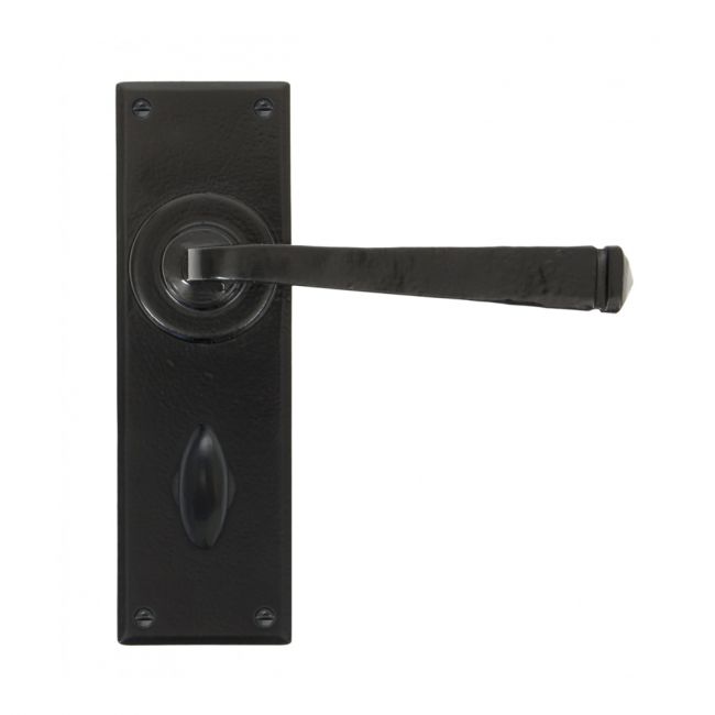 "Thornton" Black Finish Lever Handle With Thumb Lock