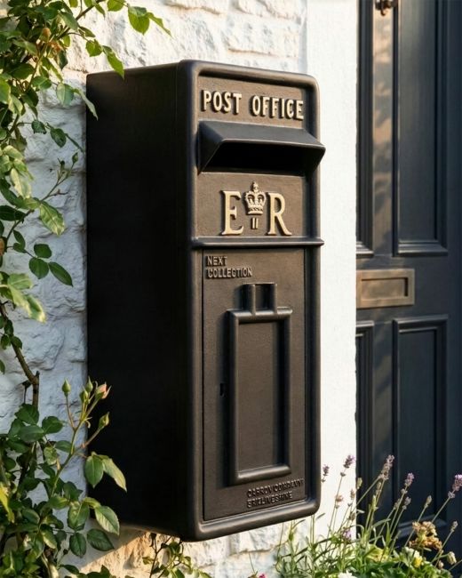 Black & Gold "Newland" Elizabeth Regina Post Box digital illustration copy