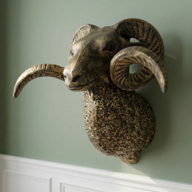 Black & Gold Ram Wall Bust Digital Illustration
