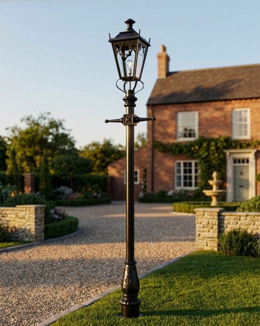 Black Gothic Lamp Post & Lantern Set 3 digital illustration