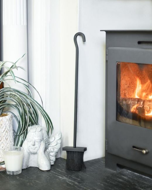 Black Hooked Fireside Brush In Situ Black Hooked Fireside Brush In Situ