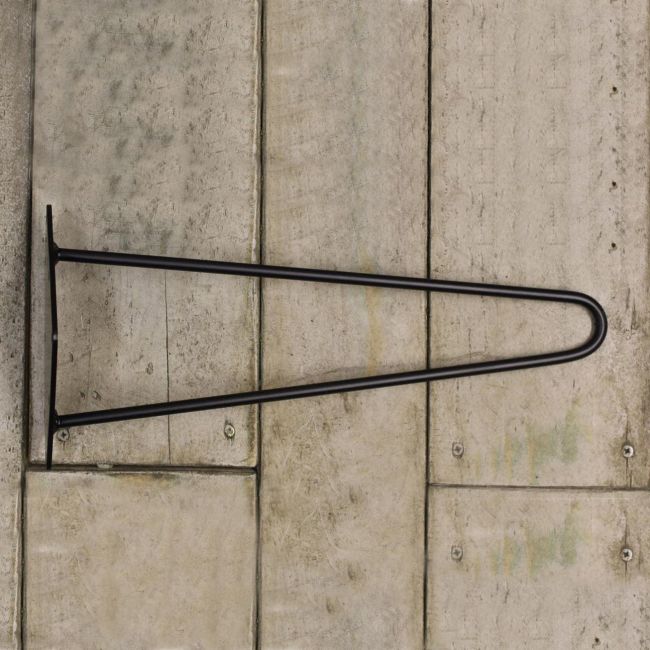 Two Prong Hairpin Table Leg Finished in Black Two Prong Hairpin Table Leg Finished in Black