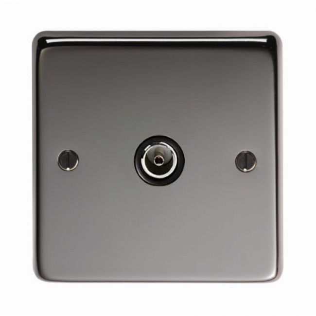 TV Socket Finished in a Black Nickel TV Socket Finished in a Black Nickel