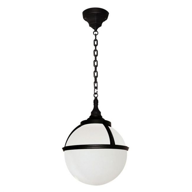 "Margate" Black Opaque Globe Chain Hanging Light "Margate" Black Opaque Globe Chain Hanging Light
