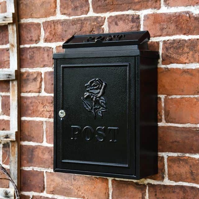 "Black Rose" Wall Mounted Post Box  "Black Rose" Wall Mounted Post Box